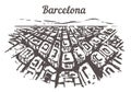 Barcelona skyline sketch. Barcelona, Spain hand drawn illustration