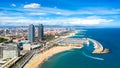 Barcelona Spain beach aerial view