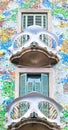 BARCELONA, SPAIN - APRIL 28: Exterior of the Gaudi Casa Batllo on April 28, 2016 in Barcelona, Spain