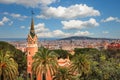 Barcelona, Spain - April 19, 2016: Famous Park Guell in Barcelona, Spain. The Gaudi House Museum. Royalty Free Stock Photo