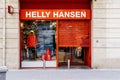 Barcelona, Spain-April 9, 2023. Helly Hansen, Norwegian producer of textiles and gear for sport, ocean and mountain work, based in