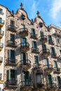 Barcelona, Spain - April 18, 2016: House facade Casa Calvet, designed by Antonio Gaudi