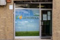 Barcelona, Spain - April 18, 2022. Iberdrola, a Spanish company engaged in the production, distribution and commercialization of