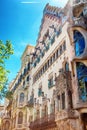 Barcelona, Spain - APRIL 18, 2016: Illa de la Discordia. Facade Casa Amatller is a building in the Modernisme style in Barcelona