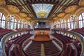 BARCELONA, SPAIN - APRIL 28: Interior of the Palace of Catalan Music on April 28, 2016 in Barcelona, Spain Royalty Free Stock Photo