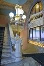 BARCELONA, SPAIN - APRIL 28: Interior of the Palace of Catalan Music on April 28, 2016 in Barcelona, Spain Royalty Free Stock Photo