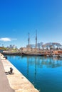 Barcelona, Spain - April 17, 2016: Many yachts lying at Port Vell Marine