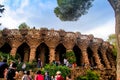 Barcelona, Spain. April 4 2014. Parc Guell designed by Antoni Gaudi. Parc Guell is one of the world`s most intriguing parks