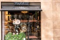 Barcelona, Spain-April 29, 2023. Pretty Ballerinas, Specialist shop for women's shoes. Logo on the entrance door