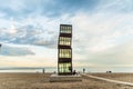 BARCELONA, SPAIN - April 2019: Sculpture by the artist Rebecca Horn called Homenatge a la Barceloneta also known as The Wounded