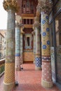 BARCELONA, SPAIN - APRIL 28: Terrace of the Palace of Catalan Music on April 28, 2016 in Barcelona, Spain Royalty Free Stock Photo