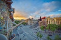 BARCELONA, SPAIN - APRIL 28: View from the Gaudi Casa Batllo on April 28, 2016 in Barcelona, Spain