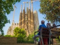 BARCELONA, SPAIN - Aug 30, 2018: La Sagrada Familia, the cathedral designed by architect Gaudi Royalty Free Stock Photo