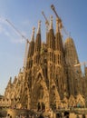 BARCELONA, SPAIN - Aug 30, 2018: La Sagrada Familia, the cathedral designed by architect Gaudi Royalty Free Stock Photo