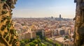 BARCELONA, SPAIN - Aug 30, 2018: View of Barcelona from the top of the Sagrada Familia Royalty Free Stock Photo