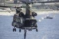 Big double rotor helicopter of the spanish army. Boeing CH-47D Chinook Royalty Free Stock Photo