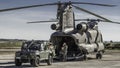 Big double rotor helicopter of the spanish army. Boeing CH-47D Chinook Royalty Free Stock Photo