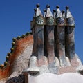Detail of the rooftop of Casa Batllo in Barcelona