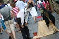 Street performer mime at La Rambla in Barcelona