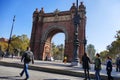 Barcelona Spain Gothical modernist Triumph Arch panoramic view Royalty Free Stock Photo