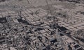 Barcelona, Spain city map 3D Rendering. Aerial satellite view Royalty Free Stock Photo