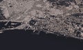 Barcelona, Spain city map 3D Rendering. Aerial satellite view Royalty Free Stock Photo