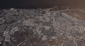 Barcelona, Spain city map 3D Rendering. Aerial satellite view