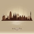 Barcelona Spain city skyline vector silhouette