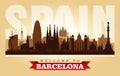 Barcelona Spain city skyline vector silhouette