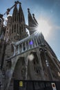 Barcelona, Spain, 22 czerwca 2019. Sagrada Familia is an unfinished Roman Catholic church in Barcelona Royalty Free Stock Photo