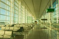 Boarding lounge in Barcelona International Airport El Prat interior . Airport is one of the biggest in Europe