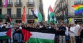 Barcelona,Spain. 09.08.2023.Demonstration in support of Palestine in Barcelona
