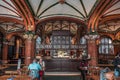 Barcelona, Spain - Feb 24, 2020: Retaurant dining hall inside Catalonia Music Hall building