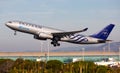 Air Europa Airbus of SkyTeam alliance soaring from El Prat Airport Royalty Free Stock Photo