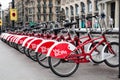BARCELONA, SPAIN, February 4, 2018 Bicing bicycle rental station Royalty Free Stock Photo