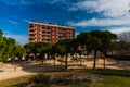 BARCELONA, SPAIN, february 2016-children playground zone in Parc del Clot