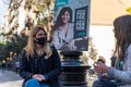 Barcelona, Spain - 6 february 2021: Junts per Catalunya catalan president Elsa Artadi campaigning during the catalan election