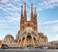 BARCELONA, SPAIN - FEBRUARY 10: La Sagrada Familia - the impress Royalty Free Stock Photo