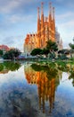 BARCELONA, SPAIN - FEBRUARY 10: La Sagrada Familia - the impress Royalty Free Stock Photo