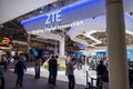 Barcelona , Spain - February 27 2023: Mobile world congress 2023 in Barcelona. Booth or stand of ZTE