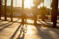 People walk along the Barcelona promenade in time of Covid 19 in winter 2021