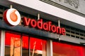 Barcelona, Spain - February 16, 2021. Vodafone is a multinational mobile phone, fixed line, broadband and digital television