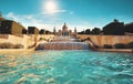 Barcelona Spain. Fountain of Montjuic. National art museum Royalty Free Stock Photo
