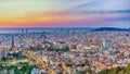 Barcelona Spain panorama sunrise city skyline