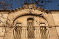 Close up detail of the facade of Our Lady of Mount Carmel church