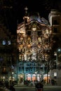 Barcelona, Spain - January 26, 2022: The facade of the Casa Battlo (house of bones) designed by Antoni Gaudi at Royalty Free Stock Photo