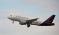 Airbus of brussels airlines taking off from El Prat Airport