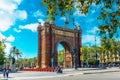 Barcelona, Spain-July 13, 2023. Arc de Triomf, Arc de Triomf, monument in Barcelona, Spain. Designed by JosÃÂ© Vilaseca