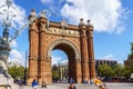 Barcelona, Spain-July 13, 2023. Arc de Triomf , monument in Barcelona, Spain. Designed by JosÃÂ© Vilaseca as the main entrance to