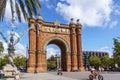 Barcelona, Spain-July 13, 2023. Arc de Triomf , monument in Barcelona, Spain. Designed by JosÃÂ© Vilaseca as the main entrance to